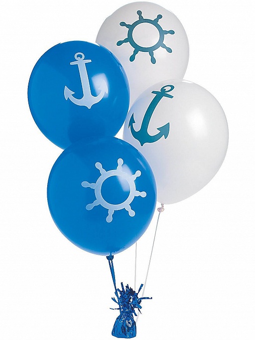 картинка Воздушные латексные шары "Морской стиль", 24 шт от интернет магазина